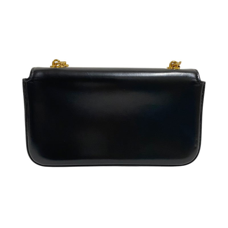 セリーヌ CELINE チェーン ショルダーバッグ クロード 197993 ブラック ゴールド金具 シャイニーカーフ レディース
