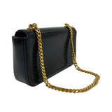 セリーヌ CELINE チェーン ショルダーバッグ クロード 197993 ブラック ゴールド金具 シャイニーカーフ レディース