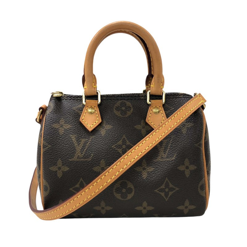 ルイ・ヴィトン LOUIS VUITTON ナノ・スピーディ M61252 ブラウン モノグラムキャンバス レディース ショルダーバッグ
