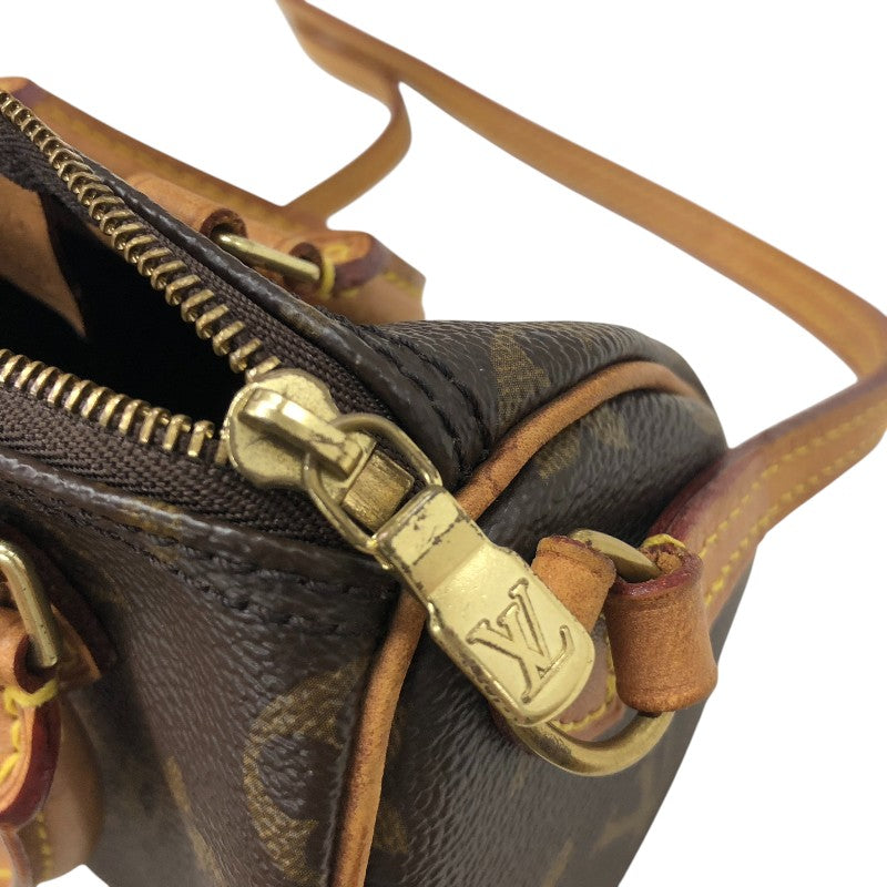 ルイ・ヴィトン LOUIS VUITTON ナノ・スピーディ M61252 ブラウン モノグラムキャンバス レディース ショルダーバッグ