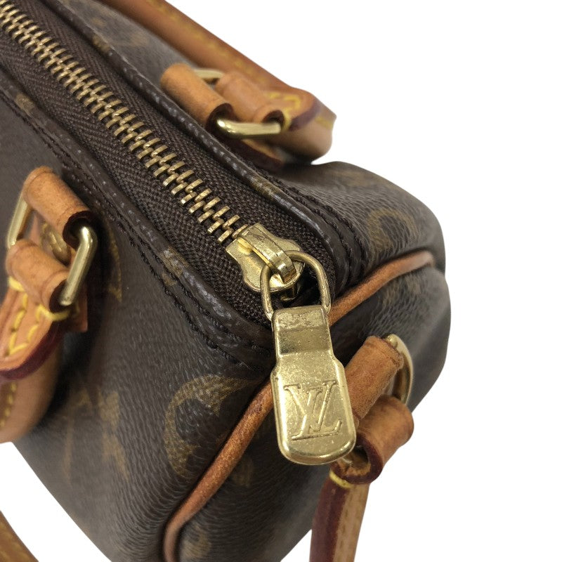 ルイ・ヴィトン LOUIS VUITTON ナノ・スピーディ M61252 ブラウン モノグラムキャンバス レディース ショルダーバッグ
