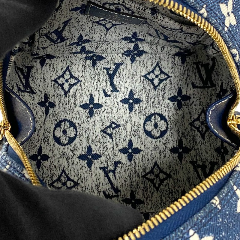 ルイ・ヴィトン LOUIS VUITTON スクエアバッグ M59611 ブルー ゴールド金具 モノグラム・ジャガードデニム レディース ハンドバッグ