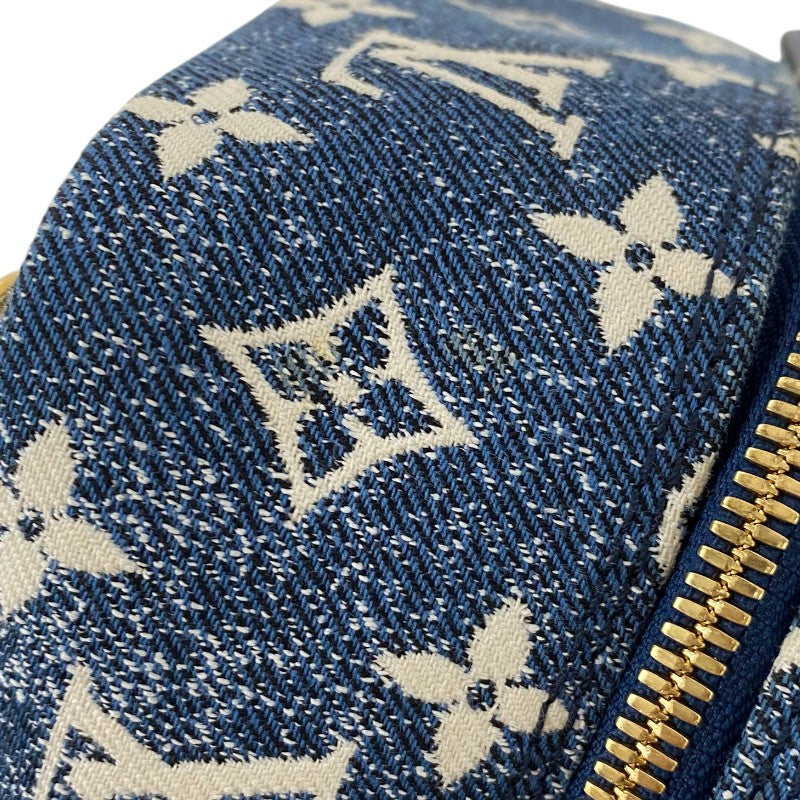 ルイ・ヴィトン LOUIS VUITTON スクエアバッグ M59611 ブルー ゴールド金具 モノグラム・ジャガードデニム レディース ハンドバッグ