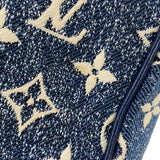 ルイ・ヴィトン LOUIS VUITTON スクエアバッグ M59611 ブルー ゴールド金具 モノグラム・ジャガードデニム レディース ハンドバッグ