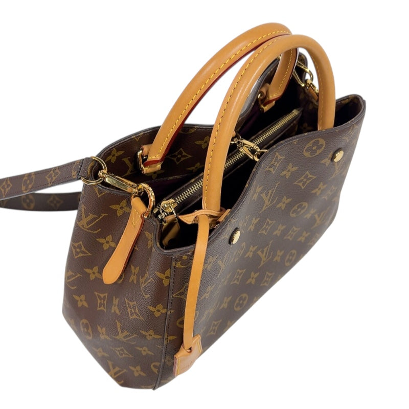ルイ・ヴィトン LOUIS VUITTON モンテーニュMM M41056 ブラウン　ゴールド金具 モノグラム レディース ハンドバッグ