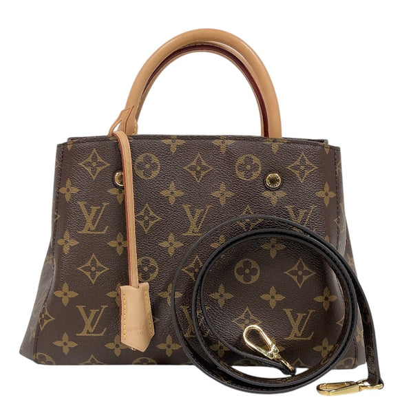 ルイ・ヴィトン LOUIS VUITTON モンテーニュBB M41055 ブラウン PVC レディース ハンドバッグ