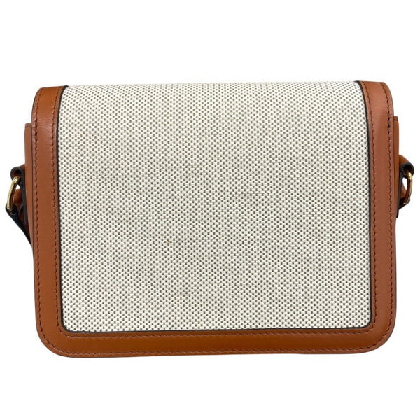 セリーヌ CELINE ティーントリオンフバッグ 188882 ナチュラルxタン GD金具 テキスタイル レディース ショルダーバッグ