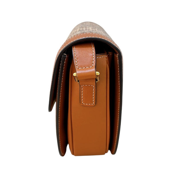 セリーヌ CELINE クラシックトリオンフバッグ 187363 ブラウン/GD金具 ツイード レディース ショルダーバッグ