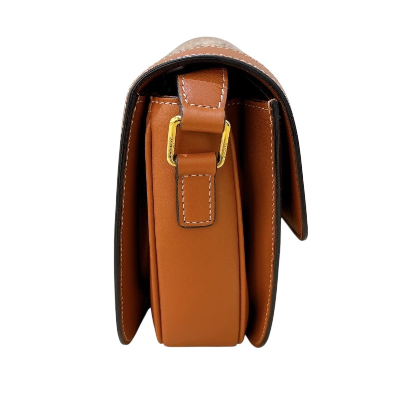 セリーヌ CELINE クラシックトリオンフバッグ 187363 ブラウン/GD金具 ツイード レディース ショルダーバッグ
