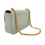 セリーヌ CELINE チェーン ショルダーバッグ クロード 115203 グレー ゴールド金具 シャイニーカーフ レディース