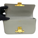 セリーヌ CELINE チェーン ショルダーバッグ クロード 115203 グレー ゴールド金具 シャイニーカーフ レディース