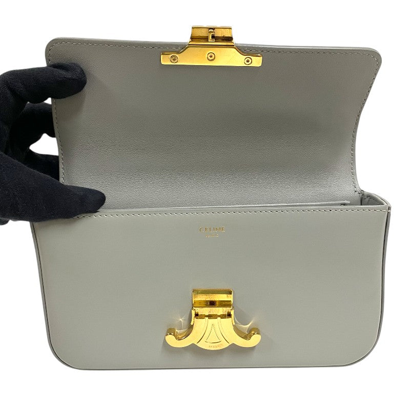 セリーヌ CELINE チェーン ショルダーバッグ クロード 115203 グレー ゴールド金具 シャイニーカーフ レディース