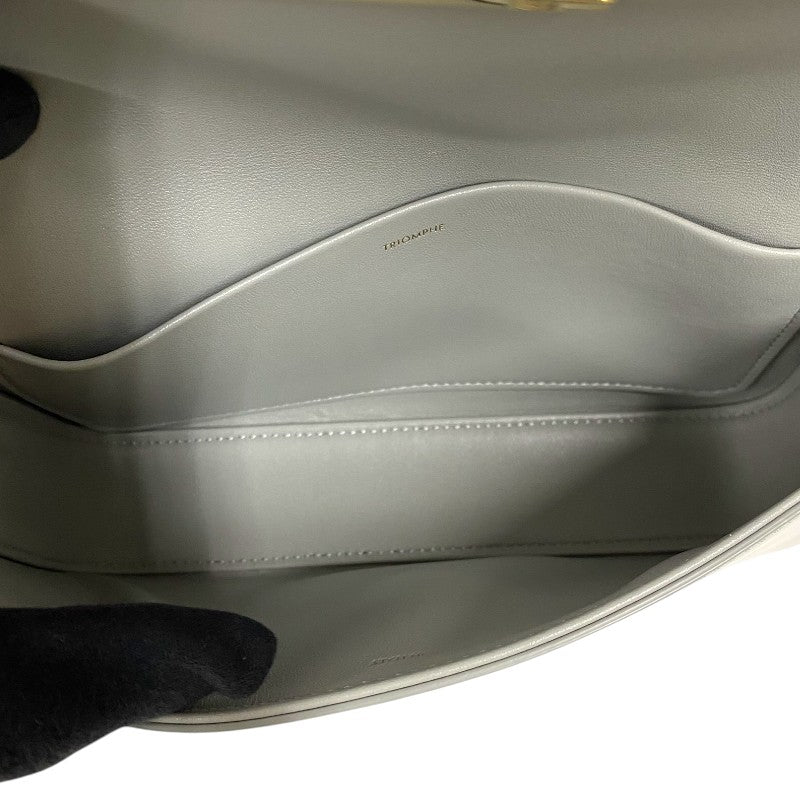 セリーヌ CELINE チェーン ショルダーバッグ クロード 115203 グレー ゴールド金具 シャイニーカーフ レディース