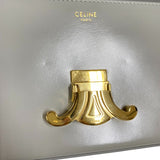 セリーヌ CELINE チェーン ショルダーバッグ クロード 115203 グレー ゴールド金具 シャイニーカーフ レディース