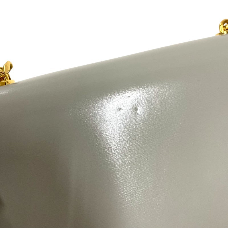 セリーヌ CELINE チェーン ショルダーバッグ クロード 115203 グレー ゴールド金具 シャイニーカーフ レディース