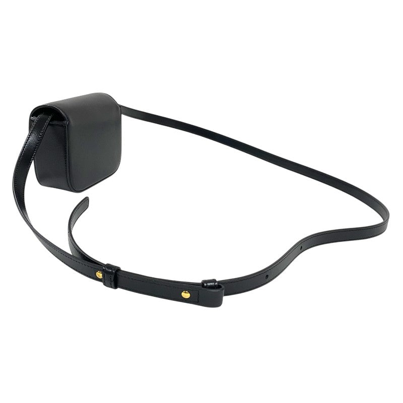 セリーヌ CELINE ミニ クロード 10I513 ブラック ゴールド金具 シャイニーカーフ レディース ショルダーバッグ