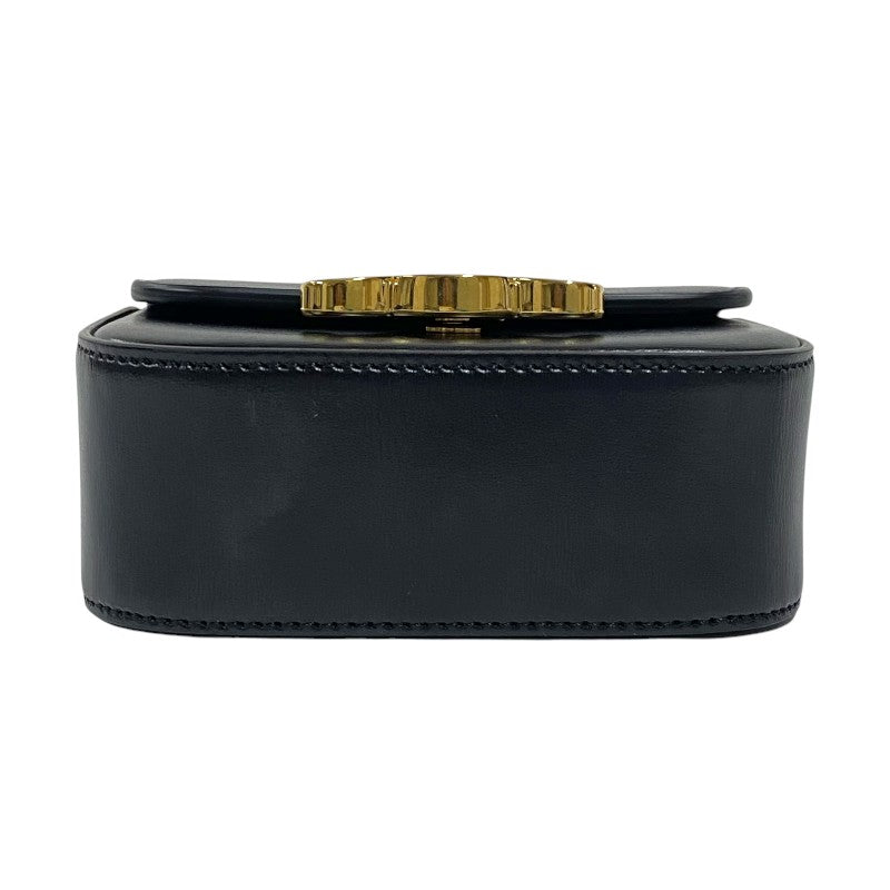 セリーヌ CELINE ミニ クロード 10I513 ブラック ゴールド金具 シャイニーカーフ レディース ショルダーバッグ