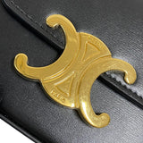 セリーヌ CELINE ミニ クロード 10I513 ブラック ゴールド金具 シャイニーカーフ レディース ショルダーバッグ