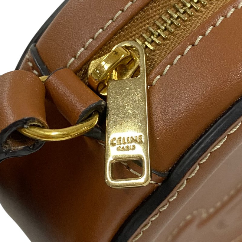 セリーヌ CELINE クロノボディ オーバルパース キュイル トリオンフ 10I703 タン スムースカーフ レディース ショルダーバッグ