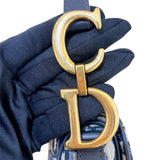 クリスチャン・ディオール Christian Dior サドルバッグ　ミニ M0456CTZQ ネイビー　ゴールド金具 キャンバス レディース ハンドバッグ