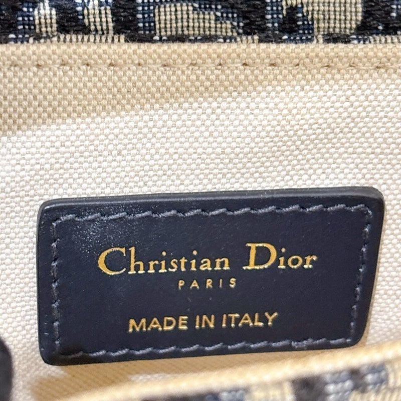 クリスチャン・ディオール Christian Dior サドルバッグ　ミニ M0456CTZQ ネイビー　ゴールド金具 キャンバス レディース ハンドバッグ