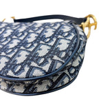 クリスチャン・ディオール Christian Dior サドルバッグ　ミニ M0456CTZQ ネイビー　ゴールド金具 キャンバス レディース ハンドバッグ
