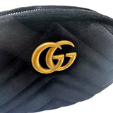 グッチ GUCCI GGマーモント　ウエストバッグ 476434 ブラック ベルベット レディース ボディバッグ