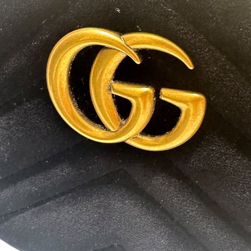 グッチ GUCCI GGマーモント　ウエストバッグ 476434 ブラック ベルベット レディース ボディバッグ
