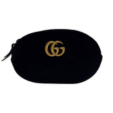 グッチ GUCCI GGマーモント　ウエストバッグ 476434 ブラック ベルベット レディース ボディバッグ