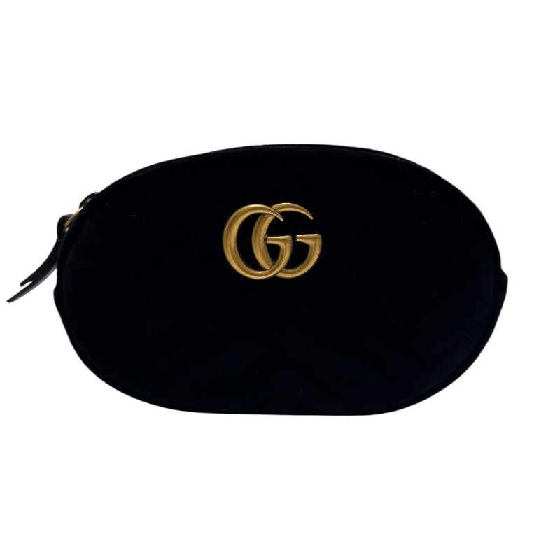 グッチ GUCCI GGマーモント　ウエストバッグ 476434 ブラック ベルベット レディース ボディバッグ
