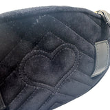 グッチ GUCCI GGマーモント　ウエストバッグ 476434 ブラック ベルベット レディース ボディバッグ