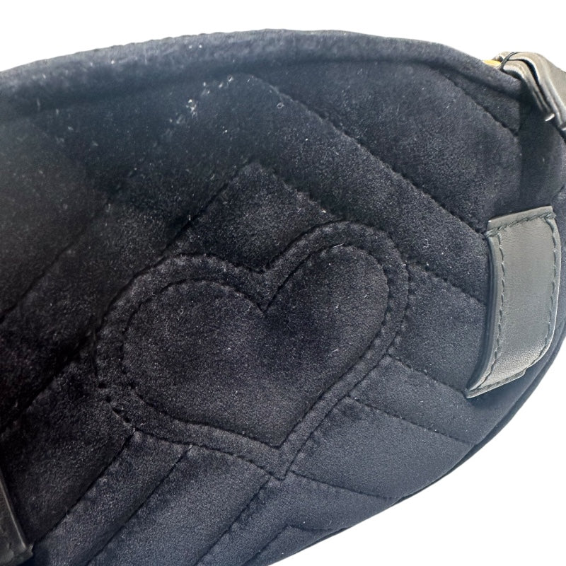 グッチ GUCCI GGマーモント　ウエストバッグ 476434 ブラック ベルベット レディース ボディバッグ