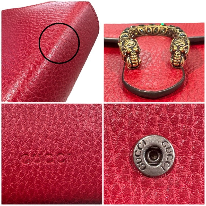 グッチ GUCCI ディオニソスミニチェーンウォレット 401231 レッド レザー レディース ショルダーバッグ