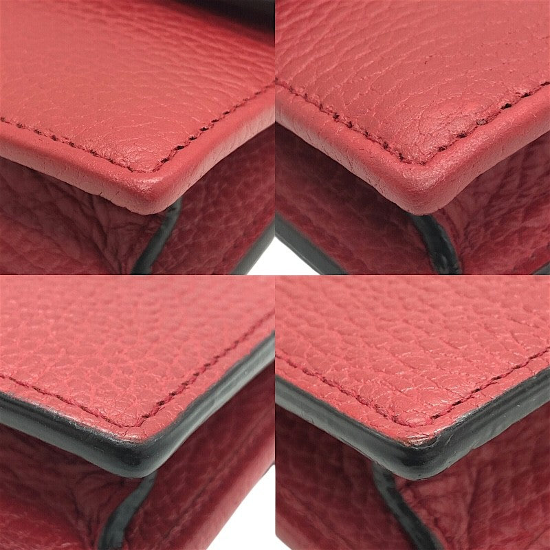 グッチ GUCCI インターロッキング Gチェーンウォレット 510314 レッド×GD金具 レザー/メタル レディース ショルダーバッグ