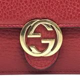 グッチ GUCCI インターロッキング Gチェーンウォレット 510314 レッド×GD金具 レザー/メタル レディース ショルダーバッグ