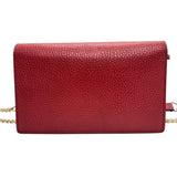 グッチ GUCCI インターロッキング Gチェーンウォレット 510314 レッド×GD金具 レザー/メタル レディース ショルダーバッグ