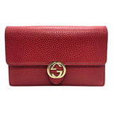 グッチ GUCCI インターロッキング Gチェーンウォレット 510314 レッド×GD金具 レザー/メタル レディース ショルダーバッグ