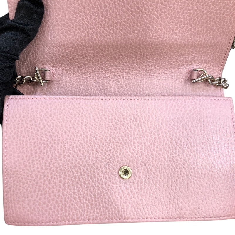 グッチ GUCCI インターロッキングG　チェーンウォレット 510314 ピンク　GD金具 レザー ユニセックス ショルダーバッグ