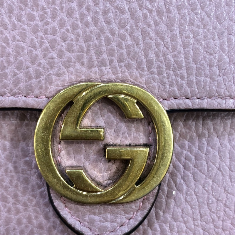 グッチ GUCCI インターロッキングG　チェーンウォレット 510314 ピンク　GD金具 レザー ユニセックス ショルダーバッグ