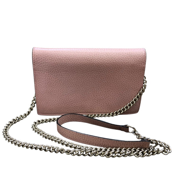 グッチ GUCCI インターロッキングG　チェーンウォレット 510314 ピンク　GD金具 レザー ユニセックス ショルダーバッグ