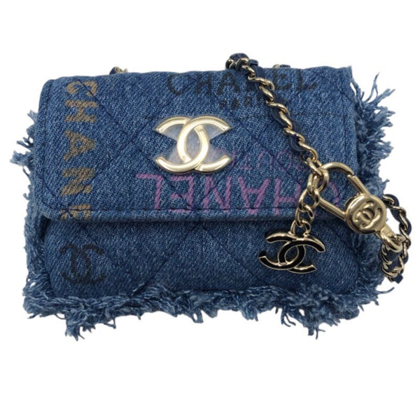 CHANEL デニム ショルダー シャネル CHANEL デニムチェーンクラッチ AP2602 ブルー/GD金具 デニム