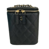 シャネル CHANEL スモールヴァニティケース AP2195 ブラック キャビアスキン レディース ショルダーバッグ