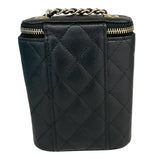 シャネル CHANEL スモールヴァニティケース AP2195 ブラック キャビアスキン レディース ショルダーバッグ