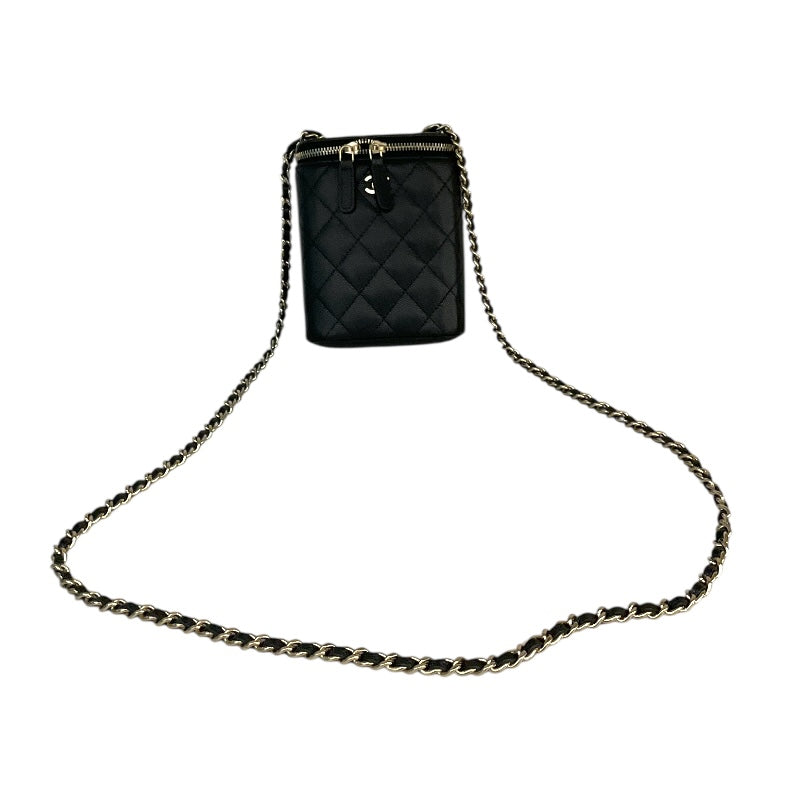 シャネル CHANEL スモールヴァニティケース AP2195 ブラック キャビアスキン レディース ショルダーバッグ