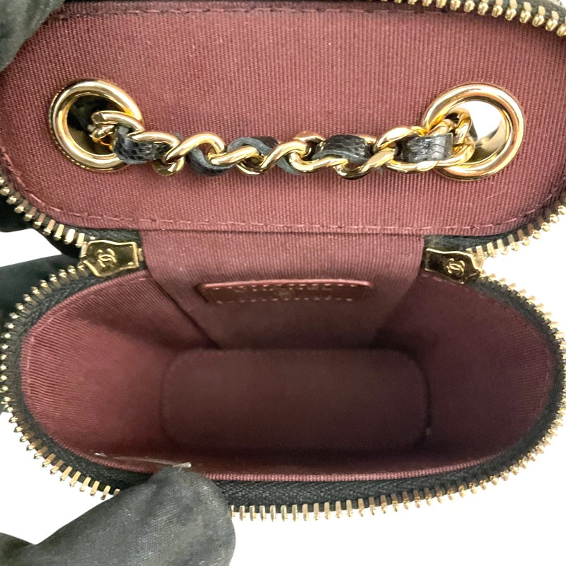 シャネル CHANEL スモールヴァニティケース AP2195 ブラック キャビアスキン レディース ショルダーバッグ
