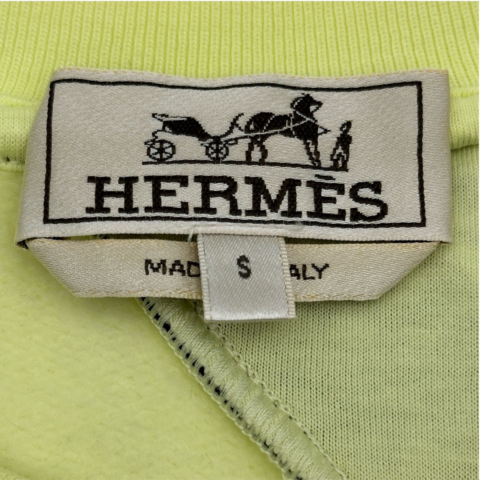 エルメス HERMES ランH半袖スウェットシャツ イエロー コットン ユニセックス スウェット エルメス HERMES ランH半袖スウェットシャツ イエロー コットン ユニ