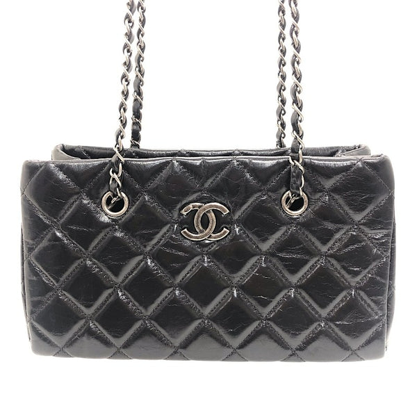 シャネル CHANEL マトラッセ チェーン トートバッグ 20440567 ブラック×SV金具 エイジドカーフ レディース ショルダーバッグ