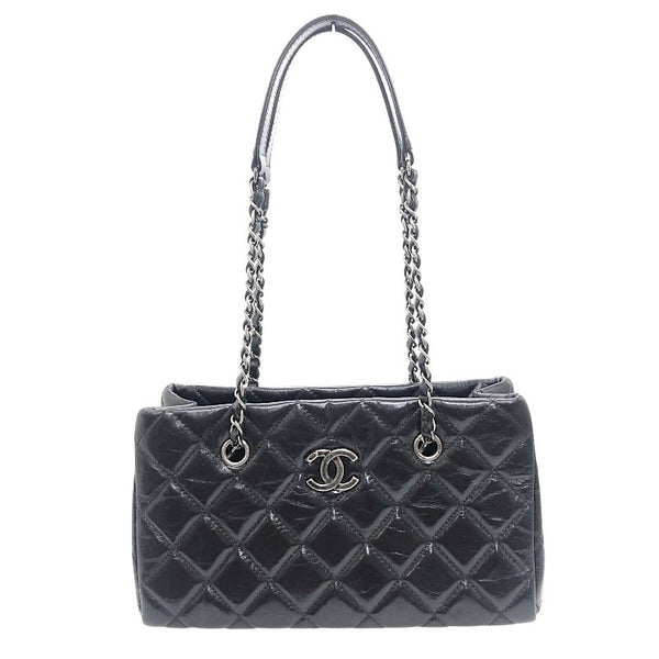 シャネル CHANEL マトラッセ チェーン トートバッグ 20440567 ブラック×SV金具 エイジドカーフ レディース ショルダーバッグ