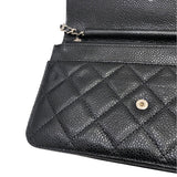 シャネル CHANEL マトラッセ チェーンウォレット A33814 ブラック×SV金具 キャビアスキン レディース ウォレットチェーン