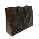 ルイ・ヴィトン LOUIS VUITTON オンザゴーGM M45320 ブラウン モノグラム ジャイアント・リバース レディース トートバッグ
